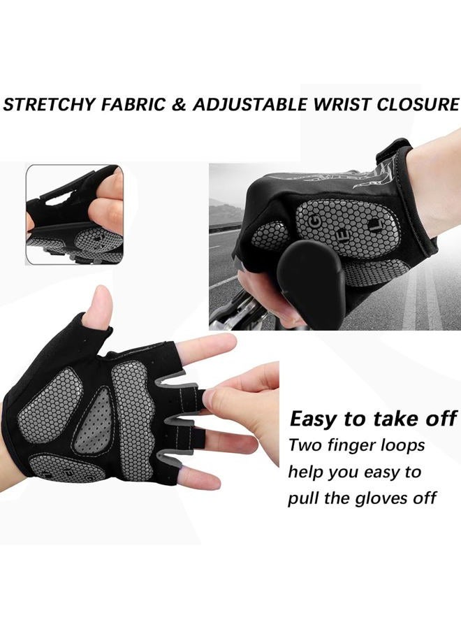 MOREOK Cycling Gloves Bike Gloves for Men/Women-[Breathable Anti-Slip 5MM Gel Pad] Biking Gloves Half Finger Road Bike MTB Bicycle Gloves-050-GRAY-L - Image 4