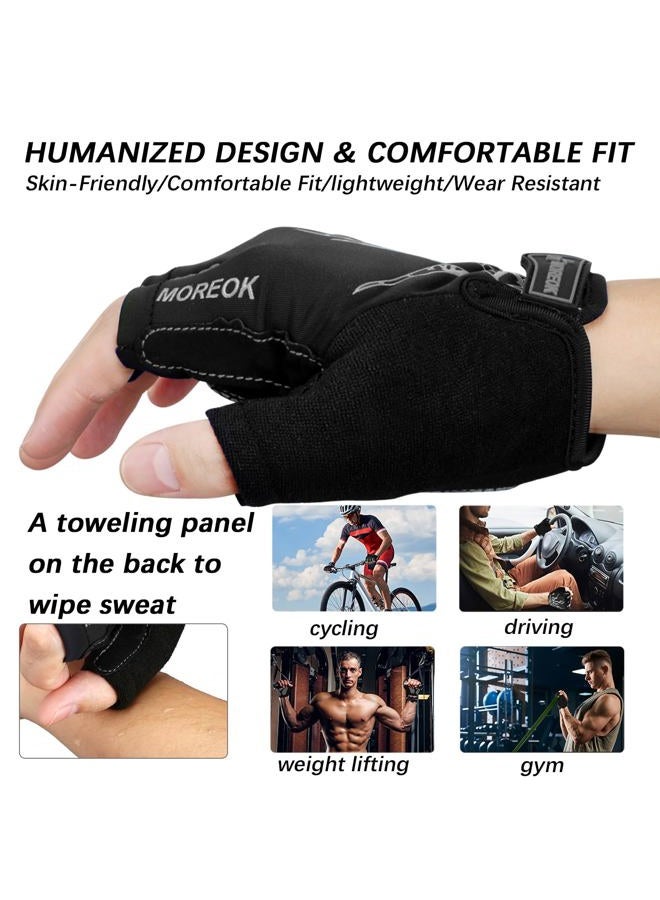 MOREOK Cycling Gloves Bike Gloves for Men/Women-[Breathable Anti-Slip 5MM Gel Pad] Biking Gloves Half Finger Road Bike MTB Bicycle Gloves-050-GRAY-L - Image 3