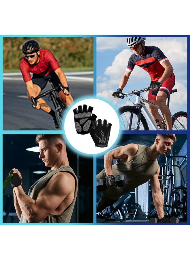 MOREOK Cycling Gloves Bike Gloves for Men/Women-[Breathable Anti-Slip 5MM Gel Pad] Biking Gloves Half Finger Road Bike MTB Bicycle Gloves-050-GRAY-L - Image 5