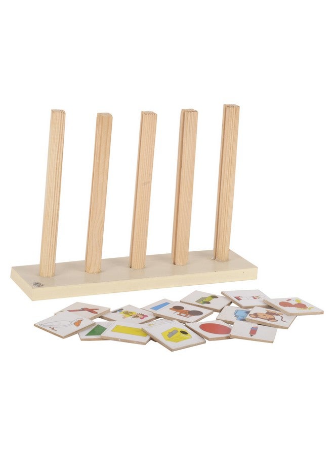Skillofun Wooden Sort and Stack, Multi Color | Non-Toxic eco-Friendly Educational Puzzle with 8 exciting Categories includs Professions and Fruits - Enhances Recognition, Memory & comm. Skills - Image 2