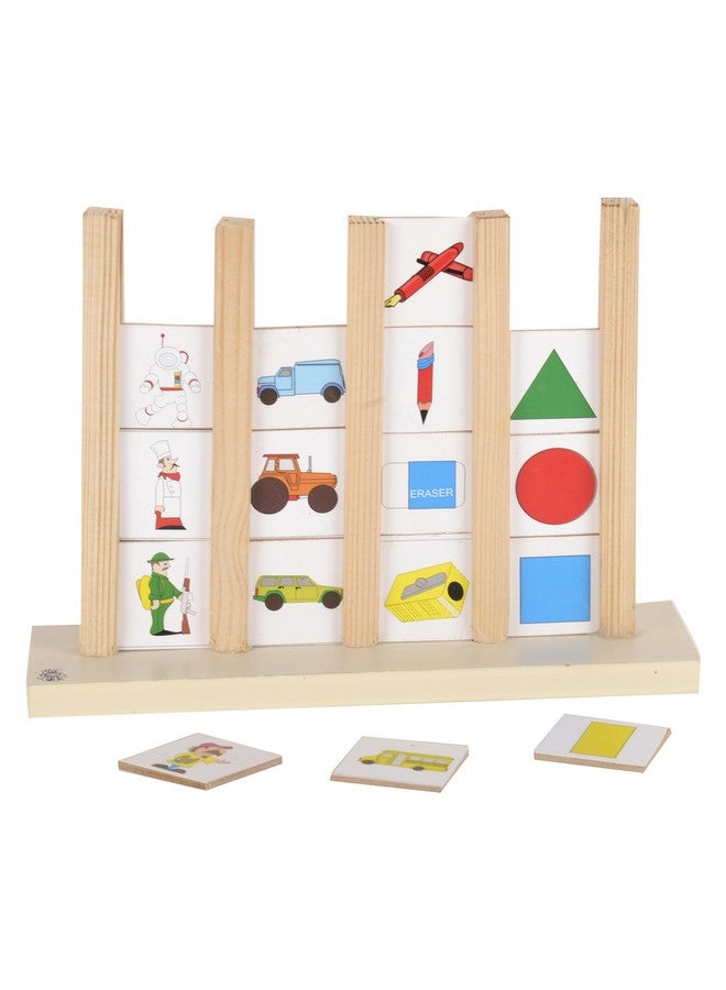 Skillofun Wooden Sort and Stack, Multi Color | Non-Toxic eco-Friendly Educational Puzzle with 8 exciting Categories includs Professions and Fruits - Enhances Recognition, Memory & comm. Skills - Image 3