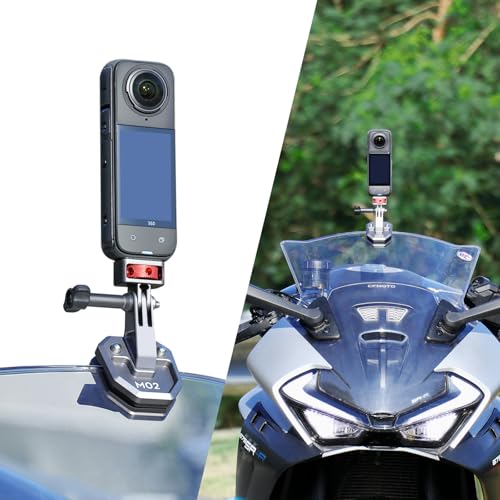 SEASKY M02 Motorcycle Windscreen Clamp Mount Motorbike Accessories for Gopro Hero 13 12 11 10 9 8 for DJI Action 5 4 3 2 OSMO 360 for insta360 X5 X4 X3 Ace Pro 2 Action Camera All Aluminum Metal - Image 1