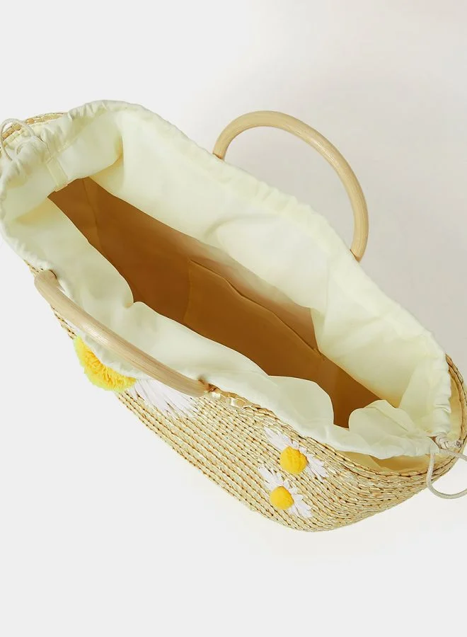 Styli Floral Applique Handbag