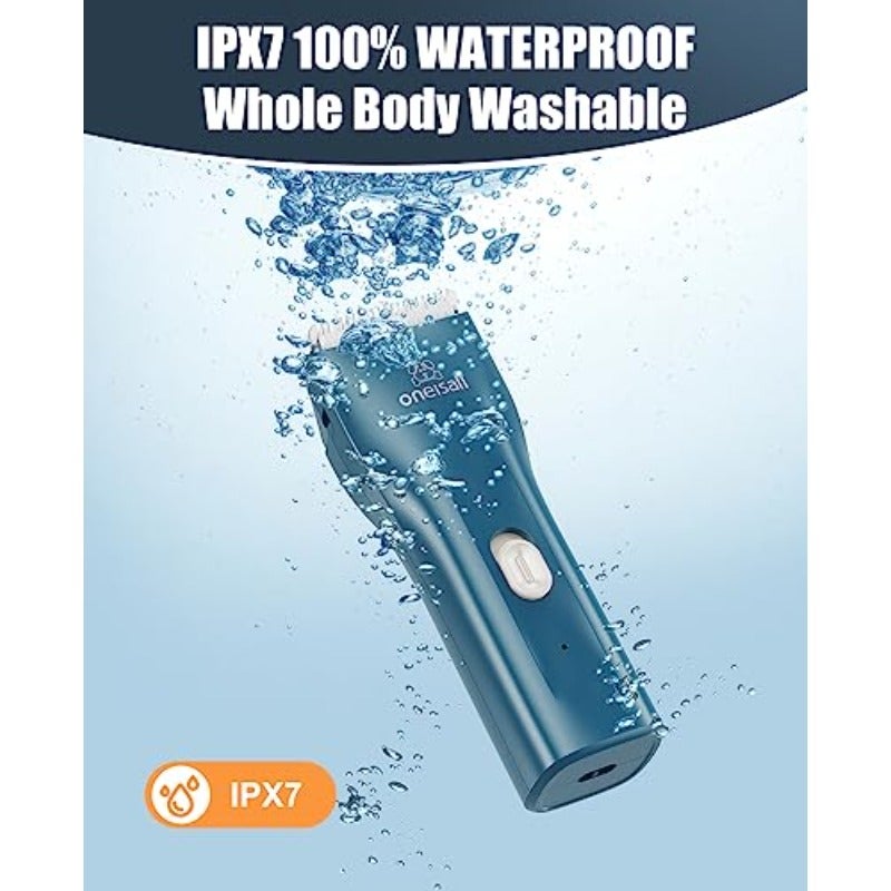 مقص حلاقة الحيوانات الأليفة لشعر القطط الطويل المتجعد، مستوى ضوضاء منخفض WATERPROOO، مستوى مقاومة للماء IPX7، شحن لاسلكي، يأتي مع حقيبة تخزين - Image 5