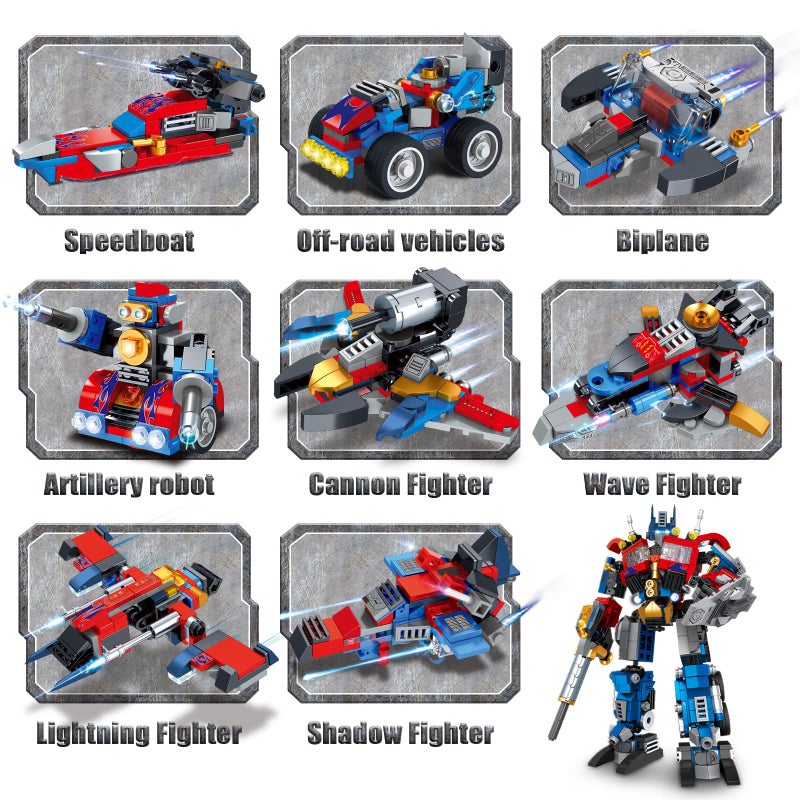 IBLOTIME Transforming Robot Building Sets Easter 8 in 2 Robot Vehicle Models 769 PCS Creative Assembly Display Gift Christmas Birthday Ages 14+ - Image 2