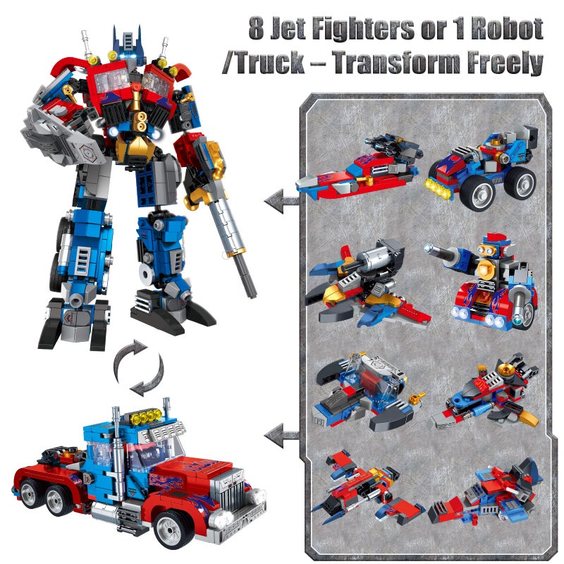 IBLOTIME Transforming Robot Building Sets Easter 8 in 2 Robot Vehicle Models 769 PCS Creative Assembly Display Gift Christmas Birthday Ages 14+ - Image 3