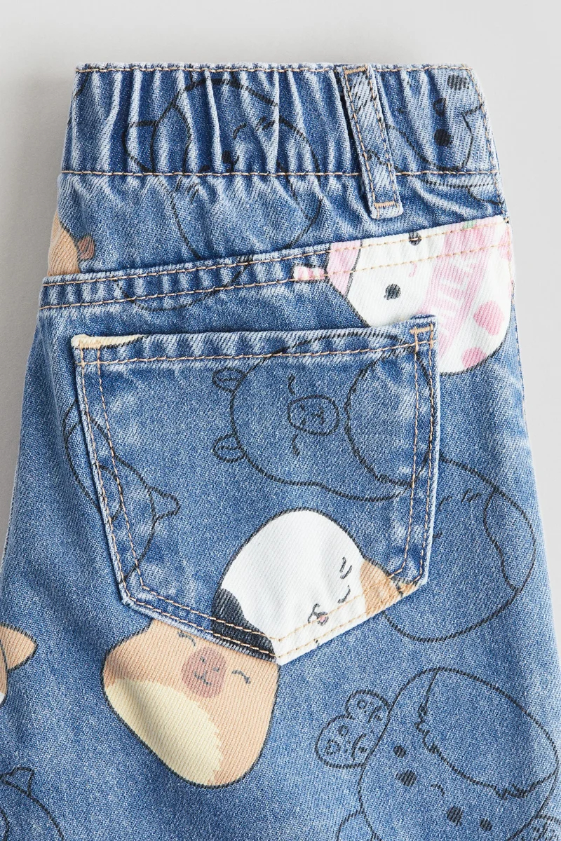 H&M Printed Wide Leg Jeans