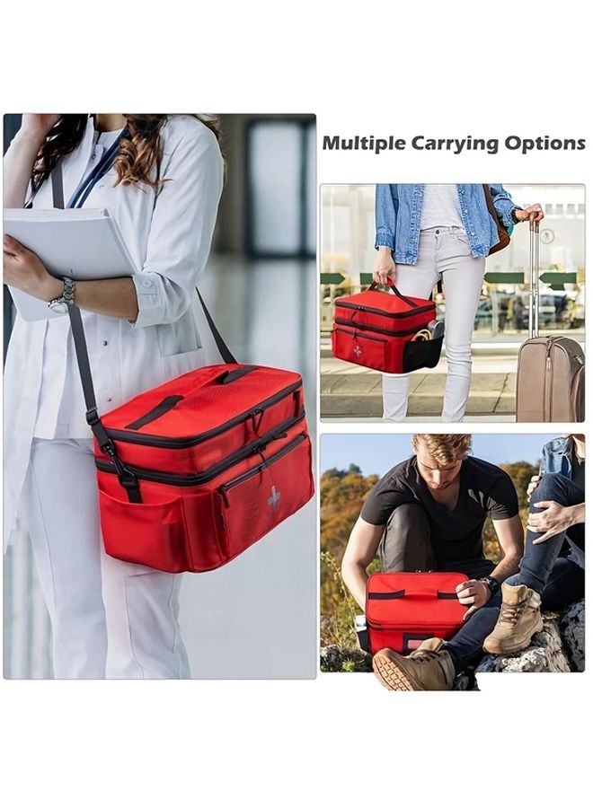 Black Medical First Aid Kit Multi Pocket Travel Bag For Outdoor Sports - Image 2
