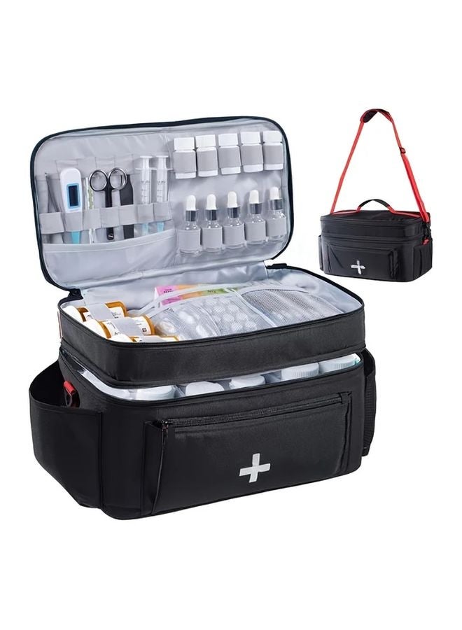 Black Medical First Aid Kit Multi Pocket Travel Bag For Outdoor Sports - Image 1