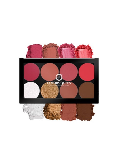 Ultra Professional Blush Palette With Shimmer Highlighters And Contour | Highly Pigmented & Easy To Blendable Shades | Lightweight Blush And Highlighter Palette (Shade - 03)