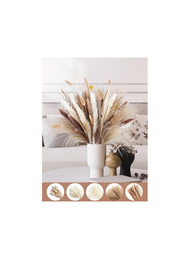 The Bros 120PCS Dried Pampas Grass Decor Bouquet, Phragmites Dried Flowers, Floral Arrangements for Boho Home Wedding Party Decorations - Image 3