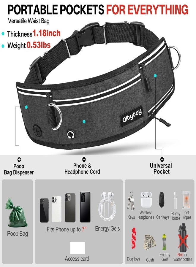 Qltytoy Hands Free Double Dog Leash for Two Dogs,240LB Heavy Duty Retractable with Partitioned Pouch Adjustable Waist for Walking Running Jogging Hiking Biking Training for Medium/Large(Not for＜25LBS) - Image 5