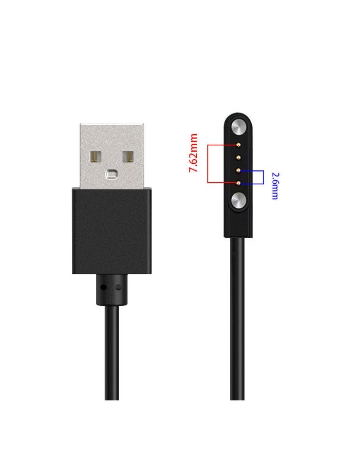 كابل شحن USB مغناطيسي عالمي 4 سنون 7.62 مم للساعات الذكية والأساور الذكية للأطفال - Image 1