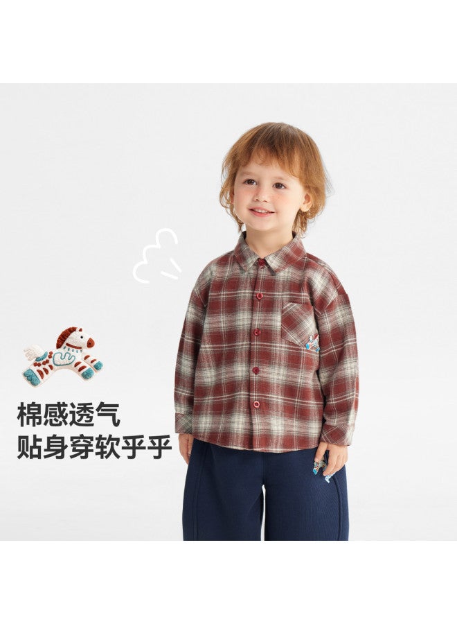 Baby Plaid Shirt Boys And Girls Kids Coat Spring 2026 New Children's Long Sleeve Shirt Plaid Top Style - Image 3