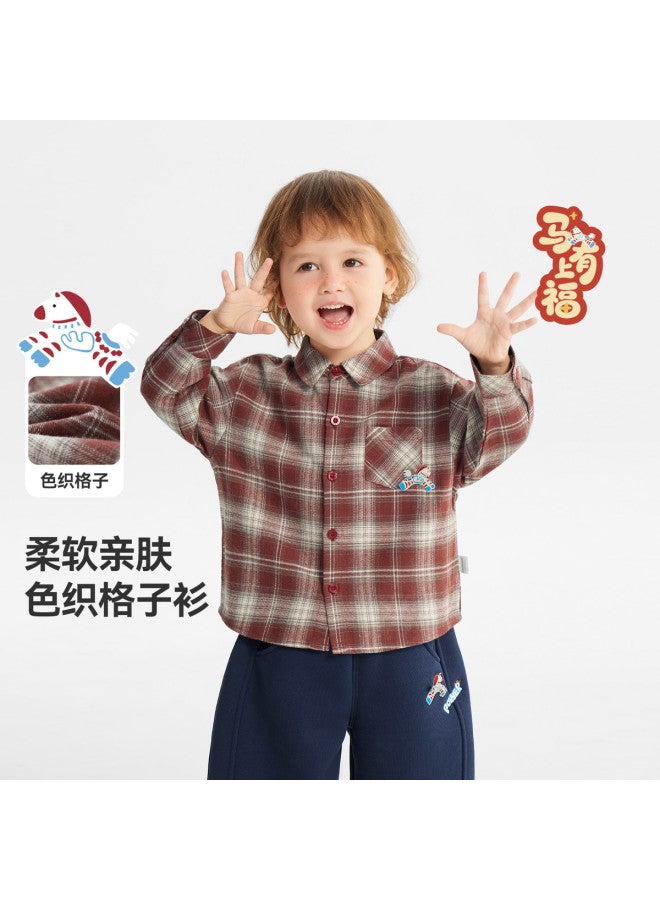 Baby Plaid Shirt Boys And Girls Kids Coat Spring 2026 New Children's Long Sleeve Shirt Plaid Top Style - Image 2