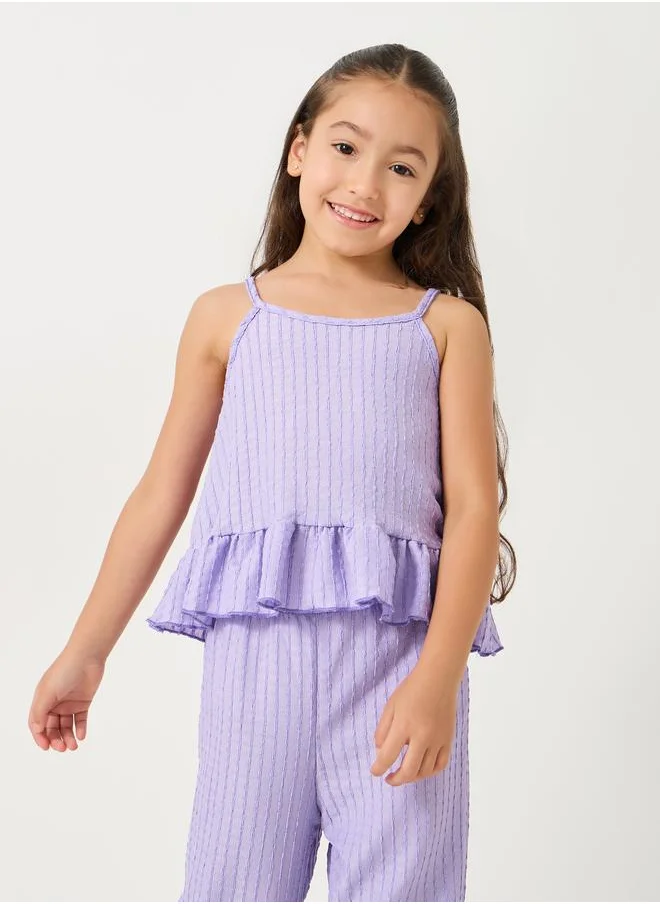 Styli Styli Textured Strappy Top and Pants Set