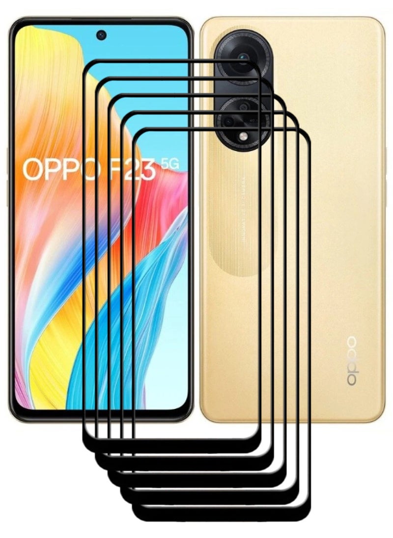 ACLIX 5 Pieces Antistatic ESD Dustproof Premium Quality High Definition Tempered Glass Screen Protector Designed For Oppo F23 - Image 1
