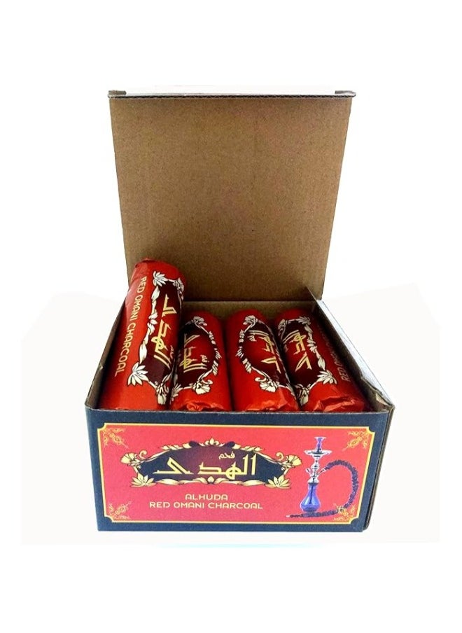 Al Huda Bakhoor Charcoal-Red Omani Charcoal lite Pack Of 8 Rolls Smart 80 Tablets 40 MM  - Image 2