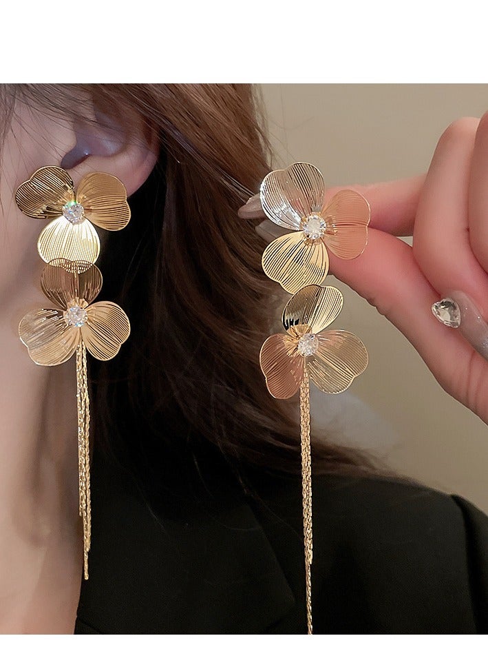 خمر زهرة شرابة أقراط النمط الأوروبي - Image 1