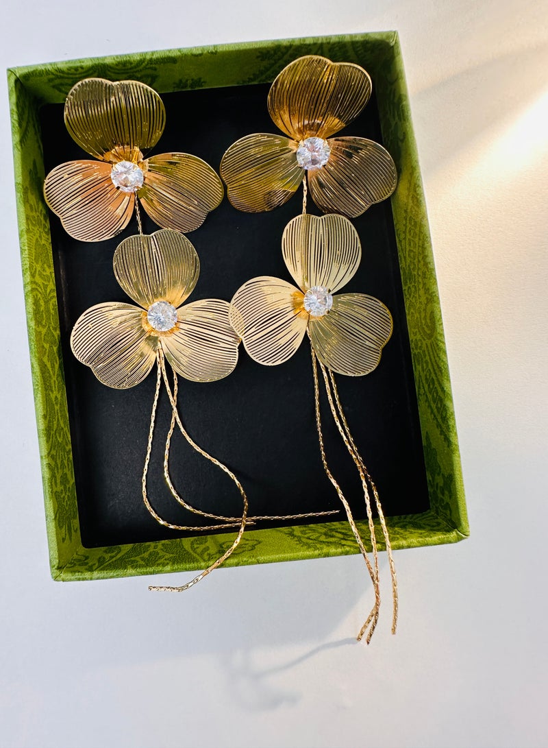 خمر زهرة شرابة أقراط النمط الأوروبي - Image 2