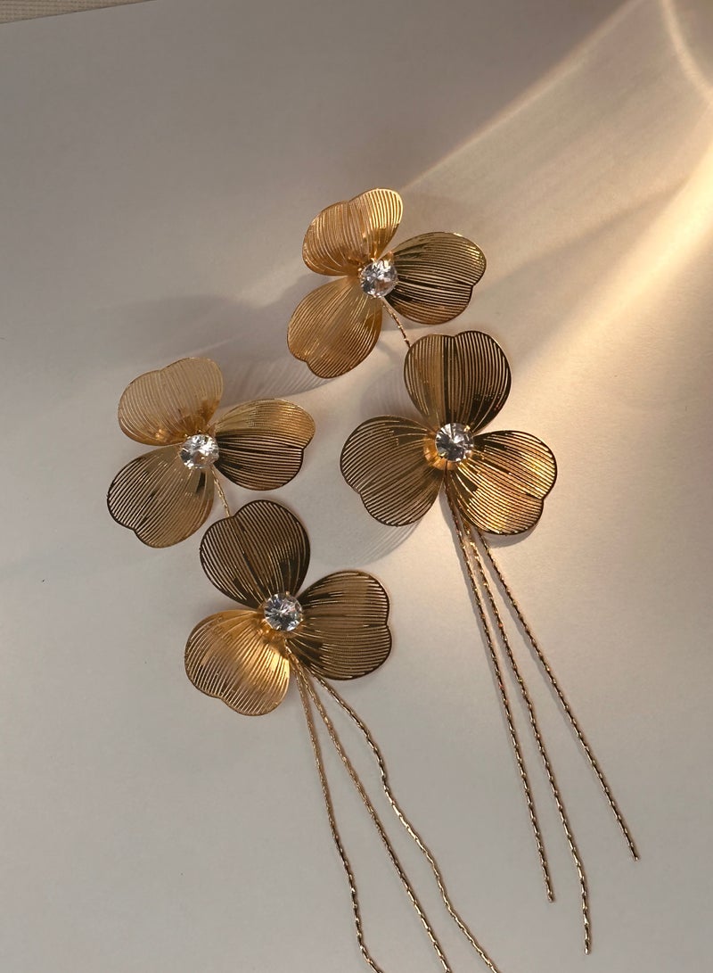 خمر زهرة شرابة أقراط النمط الأوروبي - Image 4