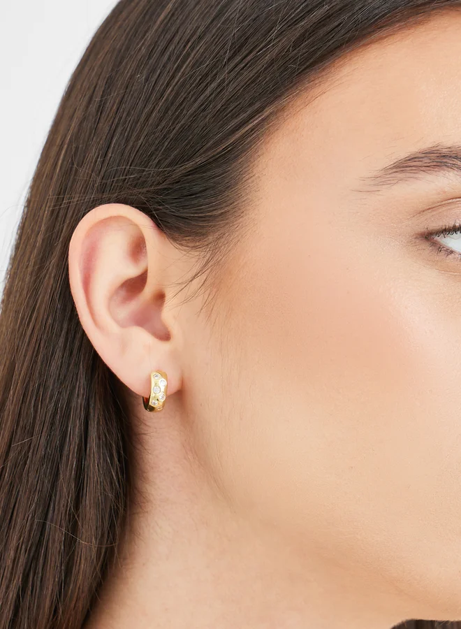 Styli Embellished Hoop Earrings