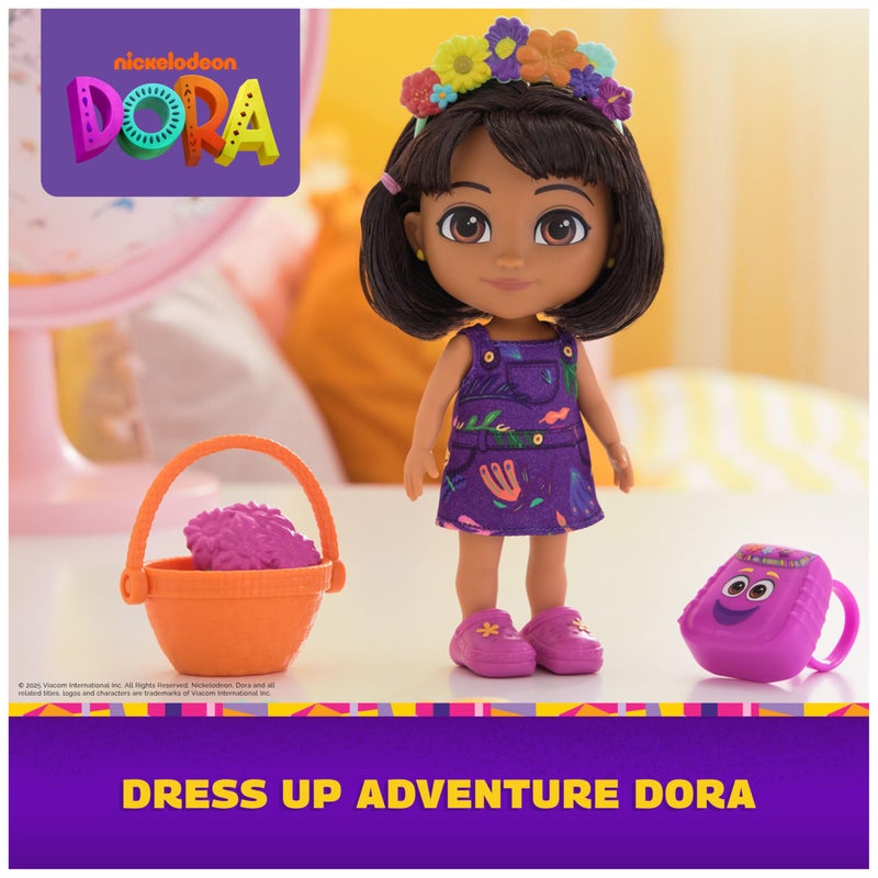 Dora, Dress Up Adventure Dora, 6-inch Doll with Removable Clothes & Accessories, Kids Toys for Girls & Boys Ages 3 and Up - Image 2