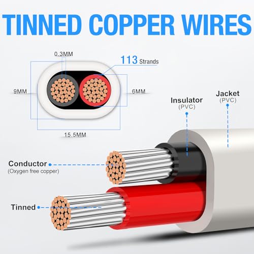 NAOEVO 8 Gauge Marine Wire Duplex, 8 AWG Stranded PVC Marine Electrical Wire, Waterproof/Corrosion Resistant/Tinned Copper Electrical Cable for Boat/Automotive/RV/Solar (30FT) - Image 2