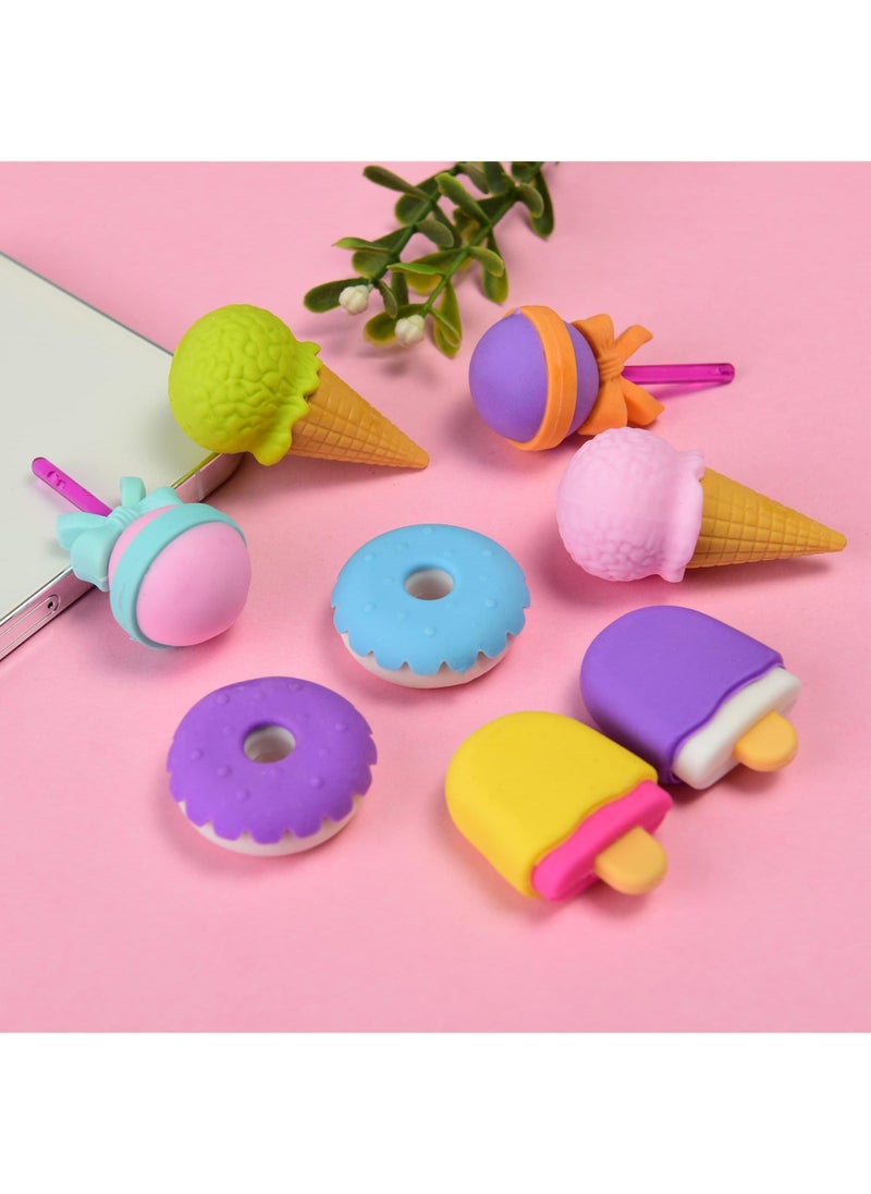Sweet seven 16-Piece Set of 3D Cute Mini Ice Cream Donut Take Apart Erasers - Fun and Cool Puzzle Desk Pet Erasers for Girls  - Image 2