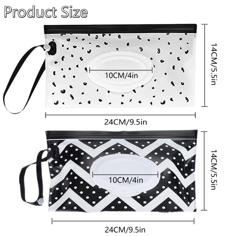 WSZCML 2 pcs Baby Wipes Dispenser Wet Wipes Bag for Babies, Wet Wipe Box, Reusable Wet Wipe Bag, Wet Wipes Container for On The Go, Home, Office (Two Colors) - Image 2