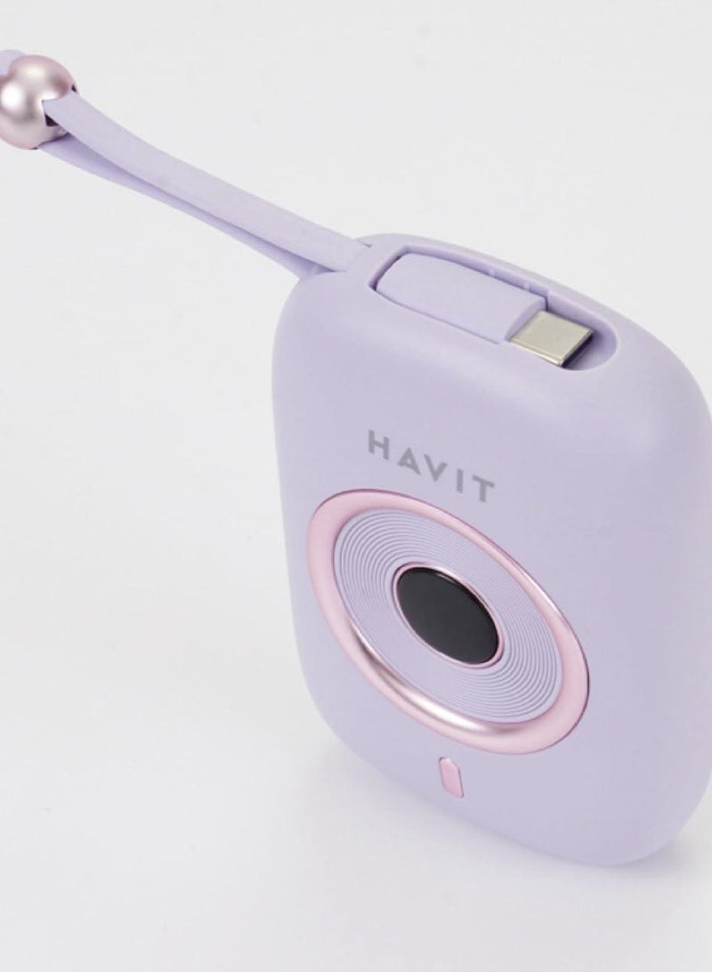 هافيت بنك الطاقة السريع هافيت PB5214، 10000 مللي أمبير/ساعة، PD، 35 واط، 2 في 1، لون بنفسجي - Image 2