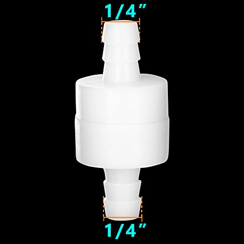 Feelers 1/4" One Way Inline Check Valve Non-Return One-Way Air Water Gas Check Valve Ozone Resistance PVDF, Pack of 4 4PCS - Image 2