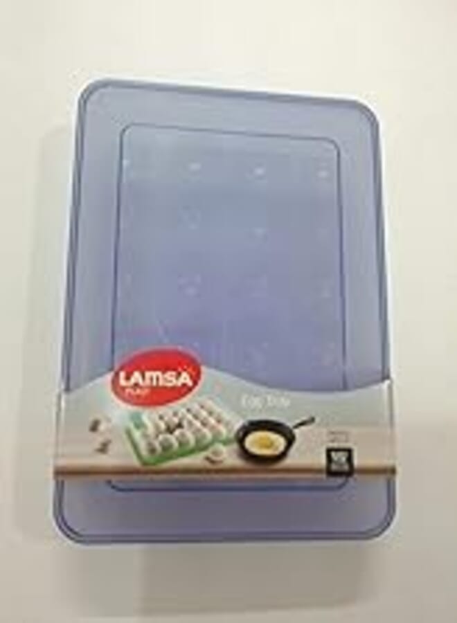 Lamsa Lamsa Kitchen Eggs Storage Dispenser Tray with Lid (Pink, 24 Eggs)