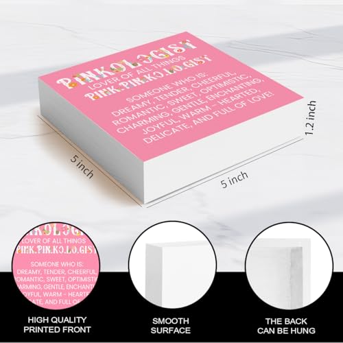 Woght Pink Gifts for Women Men, Birthday Gifts for Mom Sister Friends, Pink Acrylic Decor for Bedroom Office Home Signs Decorations 4 x 4 Inches - Image 2