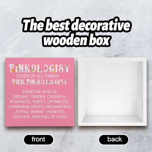 Woght Pink Gifts for Women Men, Birthday Gifts for Mom Sister Friends, Pink Acrylic Decor for Bedroom Office Home Signs Decorations 4 x 4 Inches - Image 3
