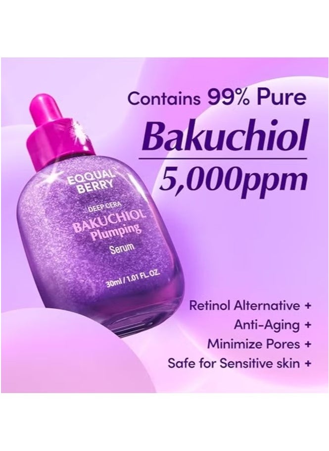 Plumping Serum – Pore and Wrinkle Minimizer with Bakuchiol | Retinol Alternative for Sensitive Skin | Enhances Firmness and Elasticity with Ceramide and Peptides, 1.01oz / 30ml