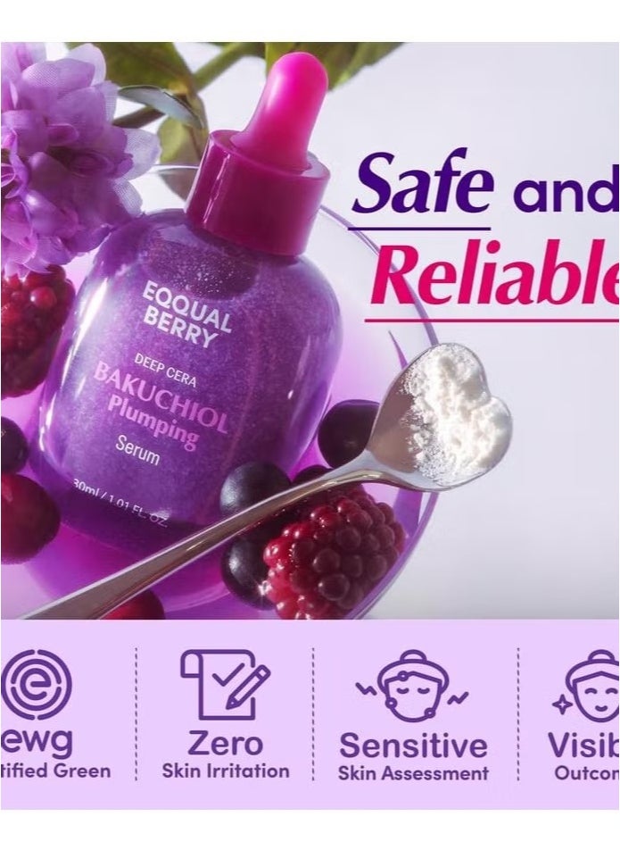 Plumping Serum – Pore and Wrinkle Minimizer with Bakuchiol | Retinol Alternative for Sensitive Skin | Enhances Firmness and Elasticity with Ceramide and Peptides, 1.01oz / 30ml