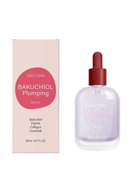 Plumping Serum – Pore and Wrinkle Minimizer with Bakuchiol | Retinol Alternative for Sensitive Skin | Enhances Firmness and Elasticity with Ceramide and Peptides, 1.01oz / 30ml