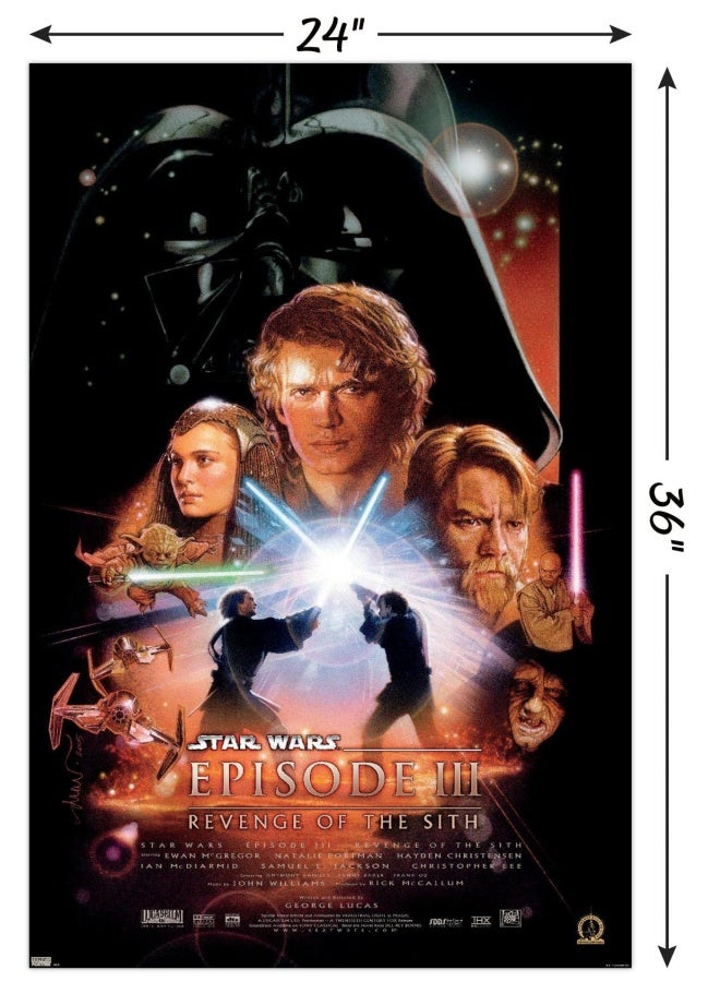Trends International Trends International 24X36 Star Wars Revenge of the Sith  One Sheet Wall Poster 2400 x 3600 Unframed Version  - Image 3