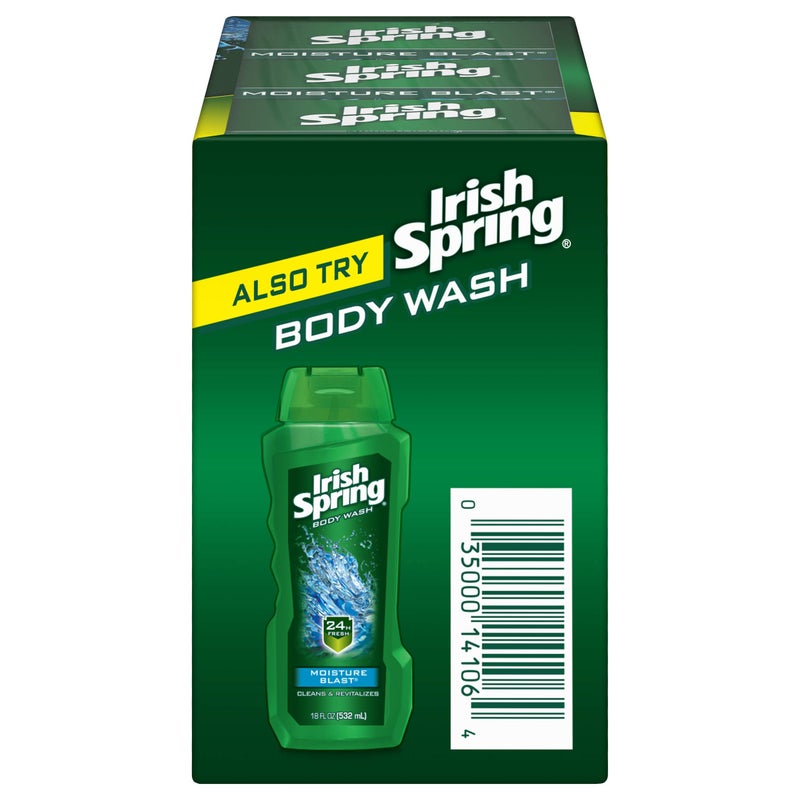 Irish Spring Deodorant Soap, Moisture Blast, 3.7 Ounce (Pack of 3) - Image 2