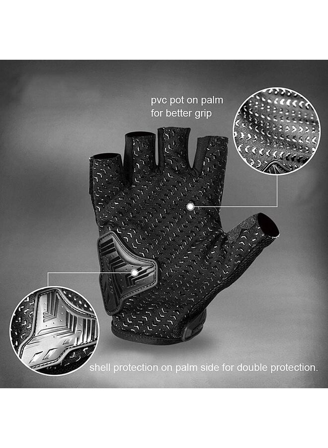 Motorcycle Gloves Men Half Finger Breathable Mesh Motorbike Gloves Hard Knuckle Touchscreen Motocross Sport Gloves for BMX ATV MTB Racing Cycling?10-11cm - Image 3