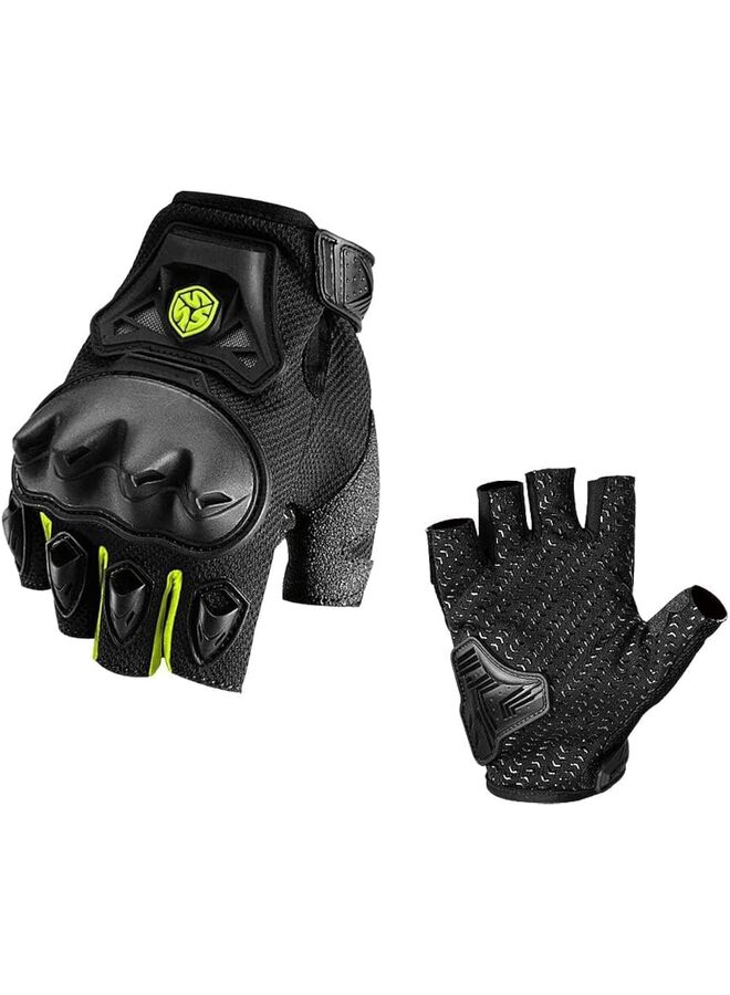 Motorcycle Gloves Men Half Finger Breathable Mesh Motorbike Gloves Hard Knuckle Touchscreen Motocross Sport Gloves for BMX ATV MTB Racing Cycling?10-11cm - Image 1