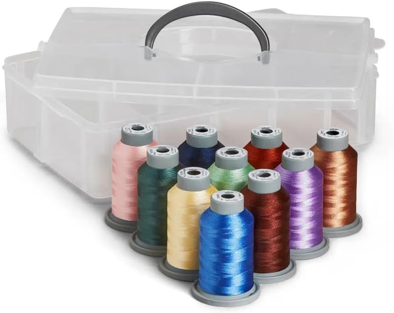 Glide Thread Kit Angela Huffman Collection - 60659-10 Colors - 1,100yds Each - Trilobal Polyester Thread № 40 for Quilting, Embroidery, Sewing - Image 1
