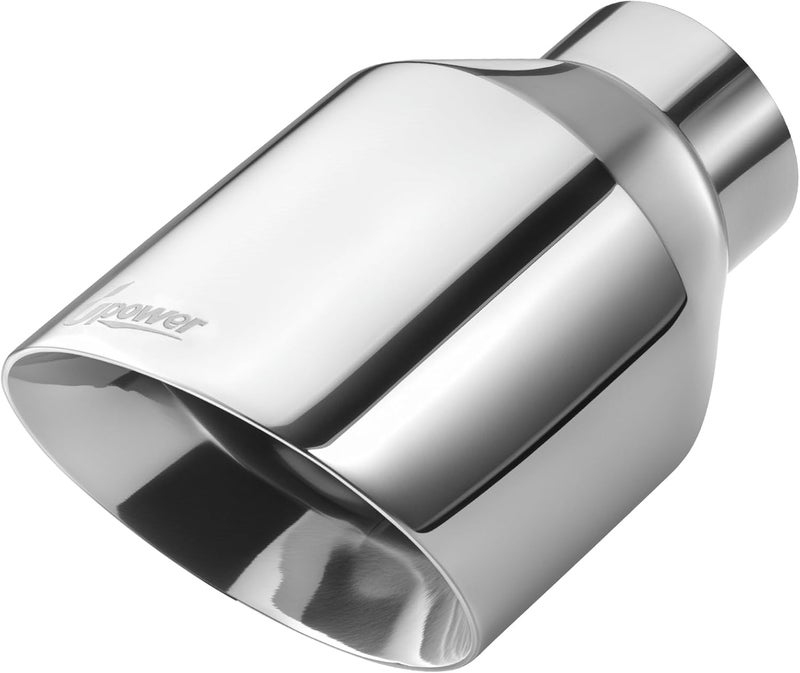 Upower 2.5" Inlet Universal Diesel Exhaust Tip 4.5" Outlet 7" Long Polished Stainless Steel Tailpipe - Image 1