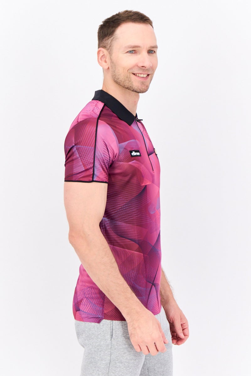 Ellesse تي شيرت رياضي للرجال بأكمام قصيرة، بولو تدريب، مجموعة بنفسجية - Image 2