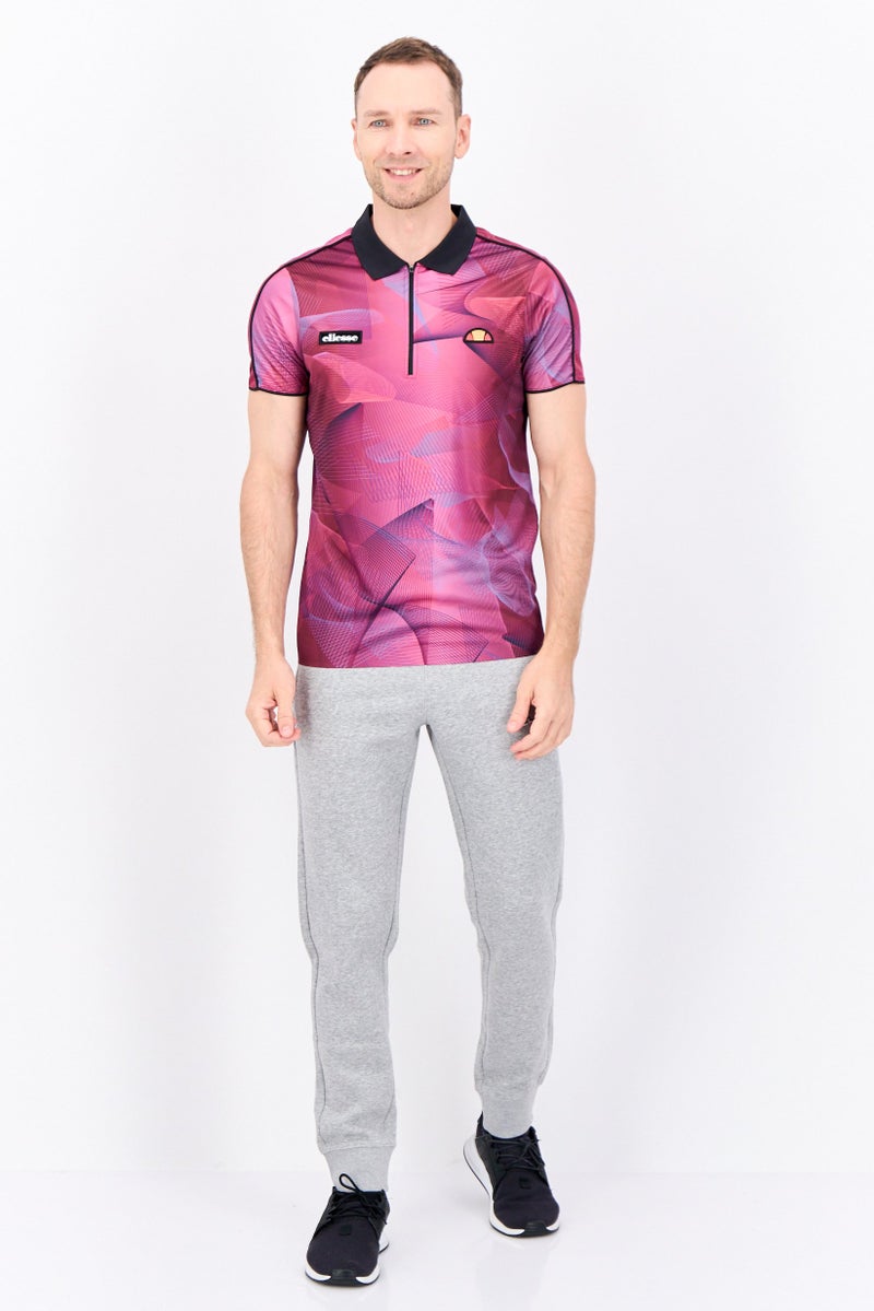 Ellesse تي شيرت رياضي للرجال بأكمام قصيرة، بولو تدريب، مجموعة بنفسجية - Image 4