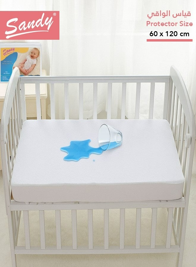 ساندي واقي مرتبة للأطفال لاتيكس مقاوم للماء من ساندي, بطبقة بوليمير داخلية عازلة للسوائل والغبار والاتربة, ناعم وجيد التهوية مع حواف مطاطية محكمة, مقاس أطفال : 60×120 +30 سم - Image 2