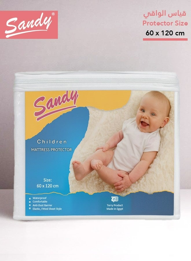 ساندي واقي مرتبة للأطفال لاتيكس مقاوم للماء من ساندي, بطبقة بوليمير داخلية عازلة للسوائل والغبار والاتربة, ناعم وجيد التهوية مع حواف مطاطية محكمة, مقاس أطفال : 60×120 +30 سم - Image 3