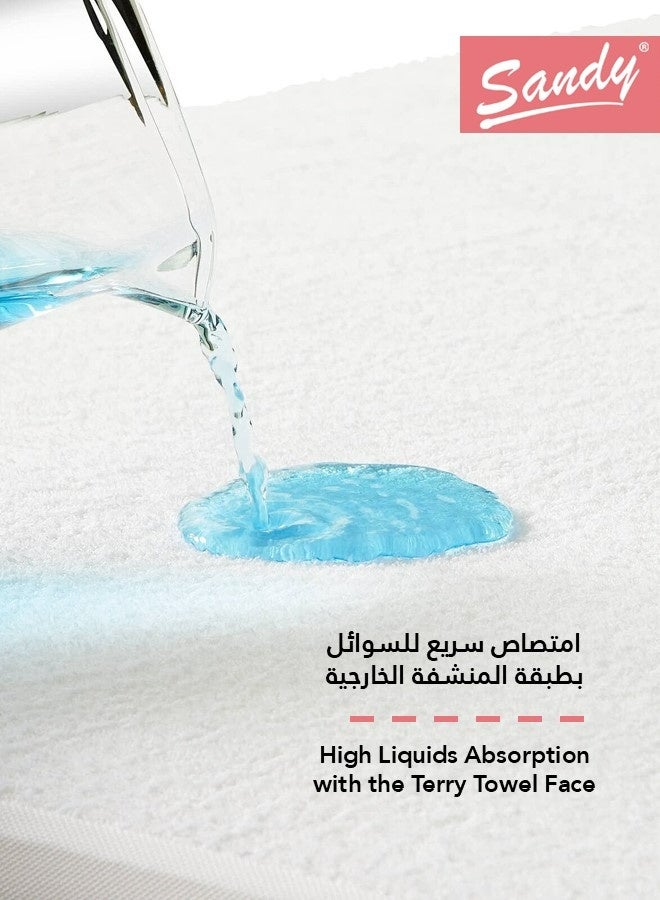 ساندي واقي مرتبة للأطفال لاتيكس مقاوم للماء من ساندي, بطبقة بوليمير داخلية عازلة للسوائل والغبار والاتربة, ناعم وجيد التهوية مع حواف مطاطية محكمة, مقاس أطفال : 60×120 +30 سم - Image 4