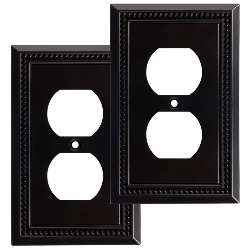 Henne Bery Sunken Pearls Heavy Duty Switch PlateWall PlateOutlet Cover Single Duplex 2PK Matte Black